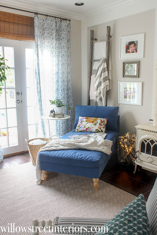 ikea chaise with navy slipcover | willow street interiors
