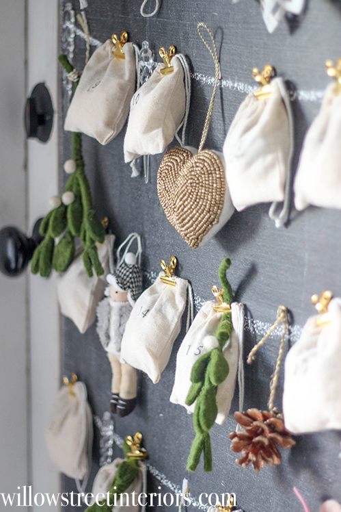 Sweet and cozy advent calendar idea from willow street interiors