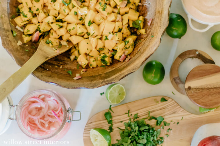 Easy Fish Tacos with Mango Salsa and Smokey Sour Cream
